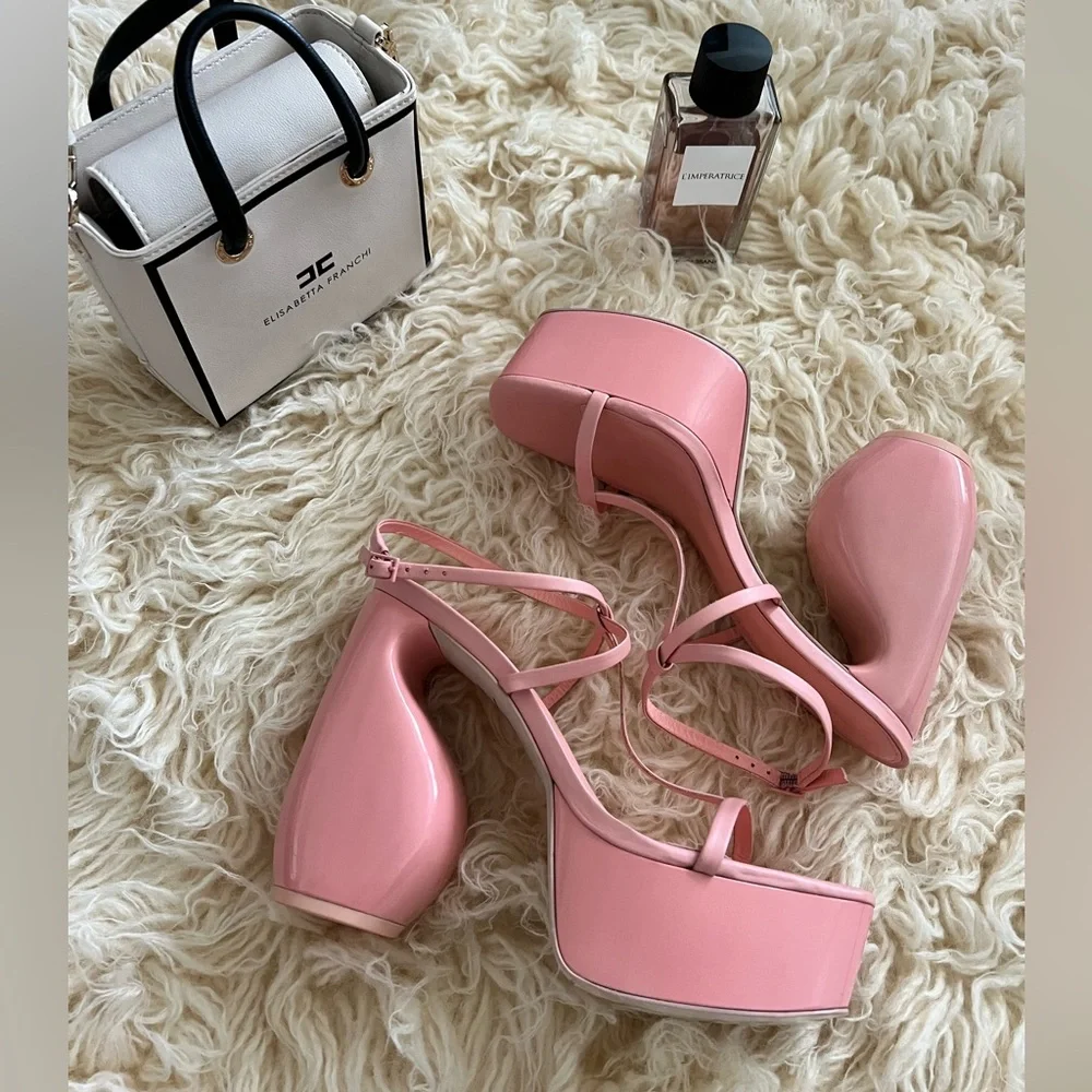 Brand New Cult Gaia Chiara pink heels platform sandals Size US 8.5 / EUR 39 - Picture 7 of 9